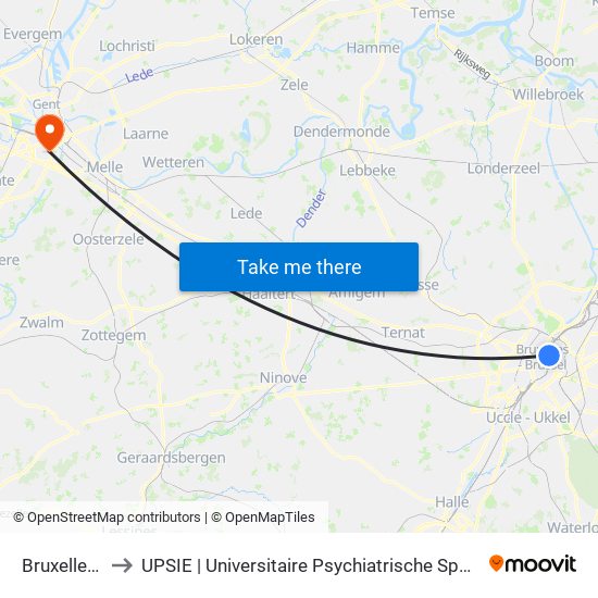 Bruxelles-Nord to UPSIE | Universitaire Psychiatrische Spoed Intensieve Eenheid map