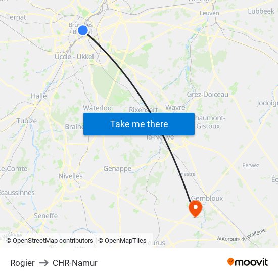 Rogier to CHR-Namur map
