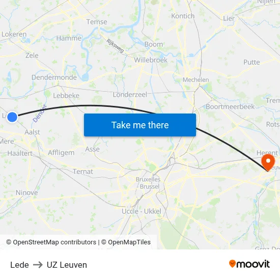 Lede to UZ Leuven map