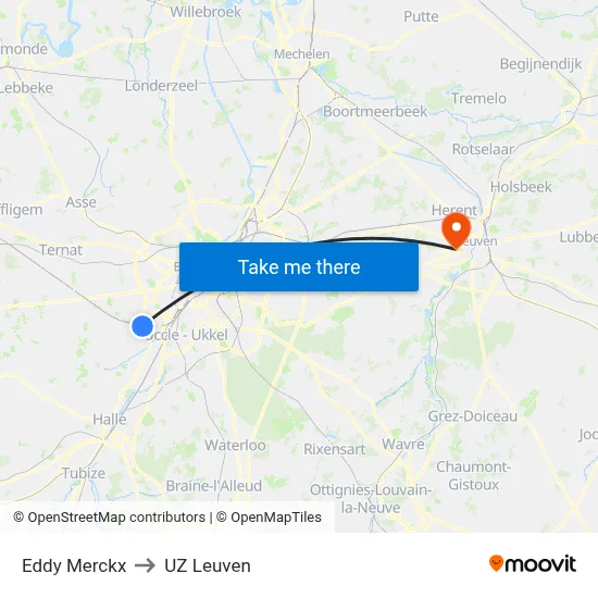 Eddy Merckx to UZ Leuven map