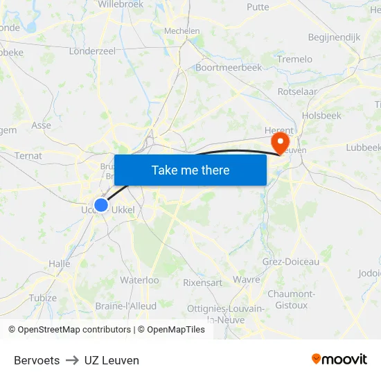 Bervoets to UZ Leuven map