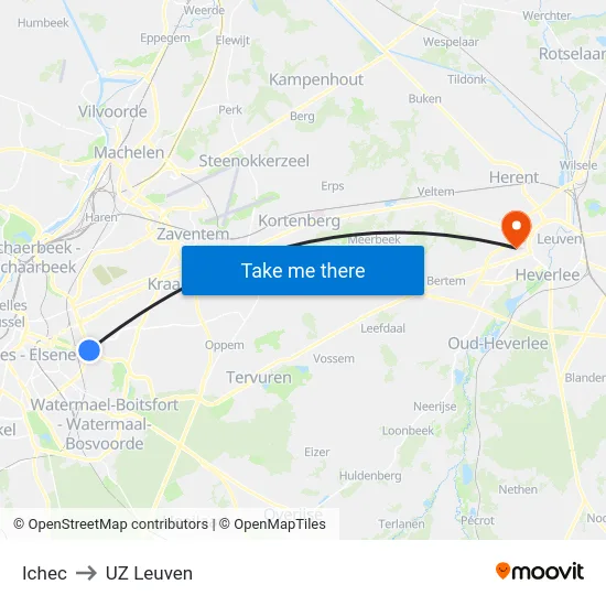 Ichec to UZ Leuven map
