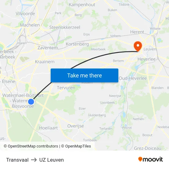 Transvaal to UZ Leuven map