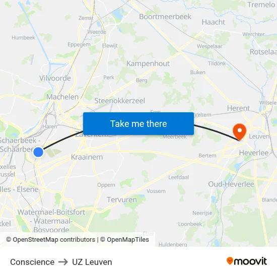 Conscience to UZ Leuven map