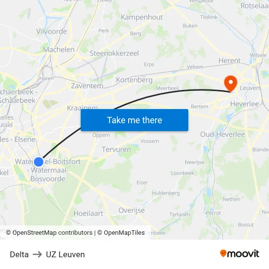Delta to UZ Leuven map