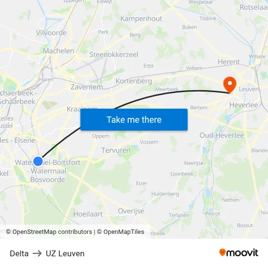 Delta to UZ Leuven map