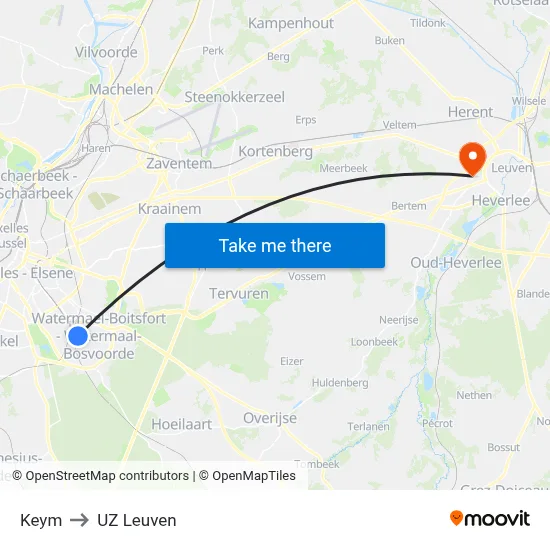 Keym to UZ Leuven map