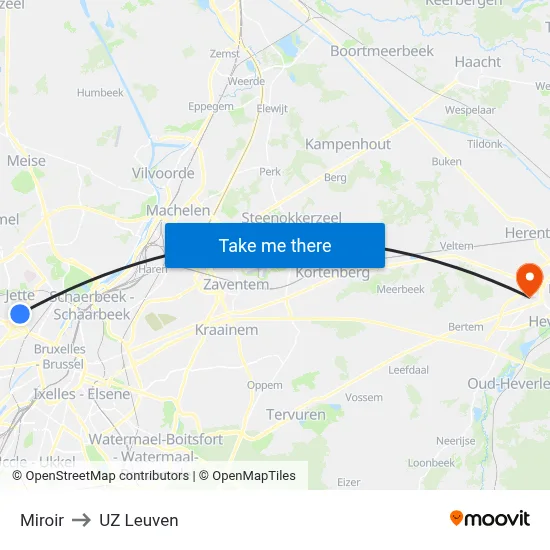 Miroir to UZ Leuven map