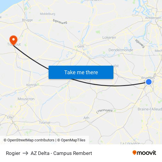 Rogier to AZ Delta - Campus Rembert map