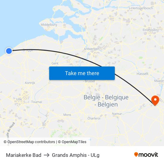 Mariakerke Bad to Grands Amphis - ULg map