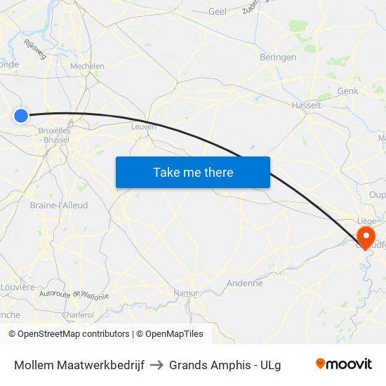 Mollem Maatwerkbedrijf to Grands Amphis - ULg map
