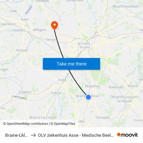 Braine-L'Alleud to OLV ziekenhuis Asse - Medische Beeldvorming map