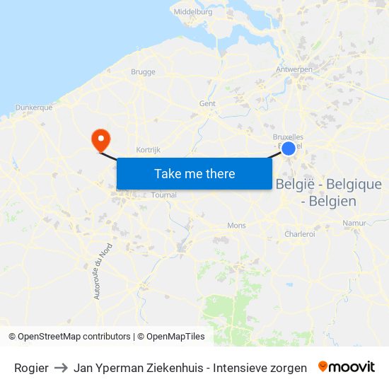 Rogier to Jan Yperman Ziekenhuis - Intensieve zorgen map