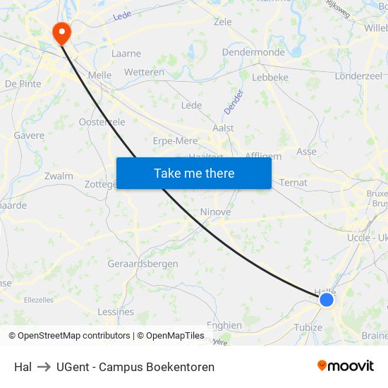 Hal to UGent - Campus Boekentoren map