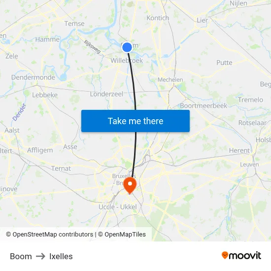 Boom to Ixelles map