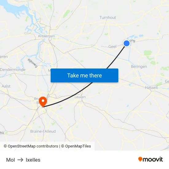 Mol to Ixelles map