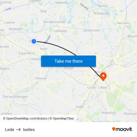 Lede to Ixelles map