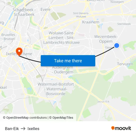 Ban-Eik to Ixelles map