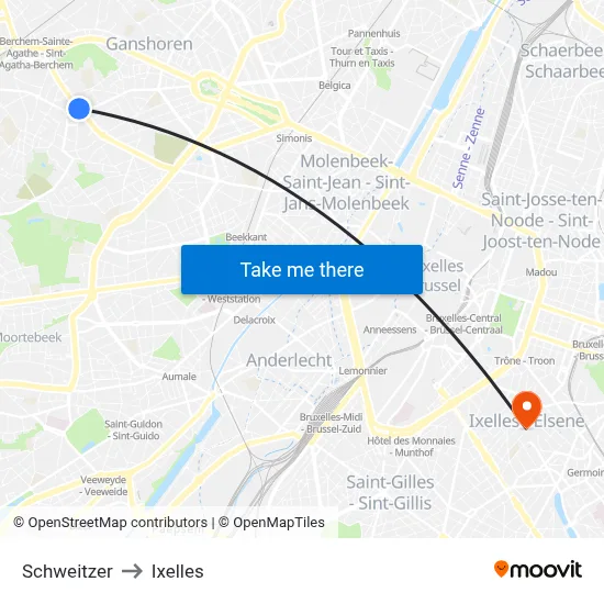 Schweitzer to Ixelles map