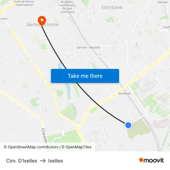 Cim. D'Ixelles to Ixelles map