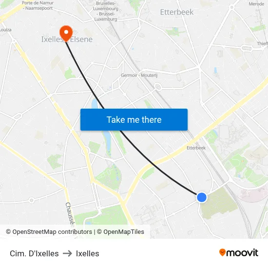 Cim. D'Ixelles to Ixelles map