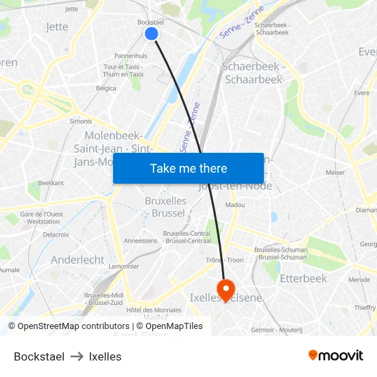 Bockstael to Ixelles map