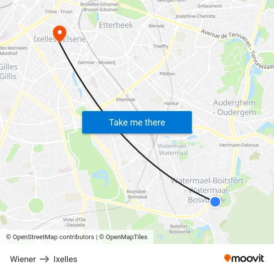Wiener to Ixelles map