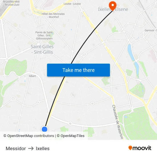Messidor to Ixelles map