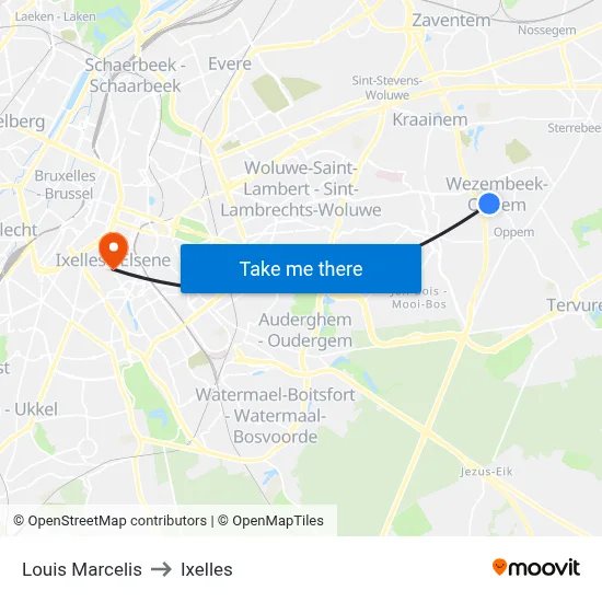Louis Marcelis to Ixelles map
