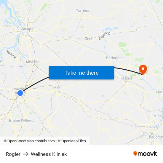 Rogier to Wellness Kliniek map