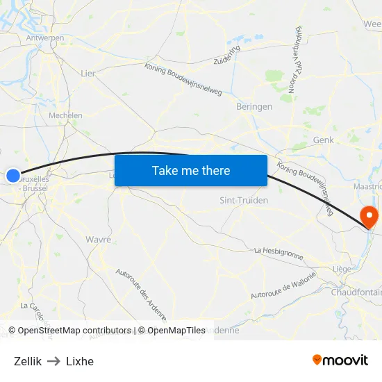 Zellik to Lixhe map