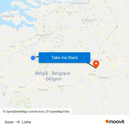 Asse to Lixhe map
