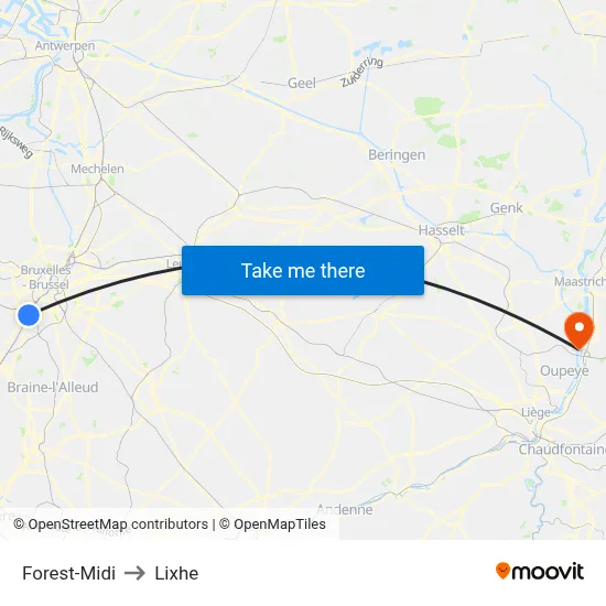 Forest-South to Lixhe map