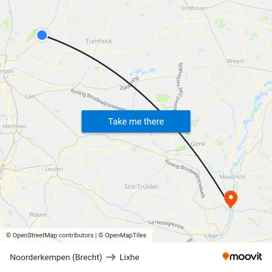 North Kempen (Brecht) to Lixhe map