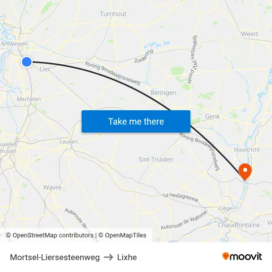 Mortsel-Liersesteenweg to Lixhe map