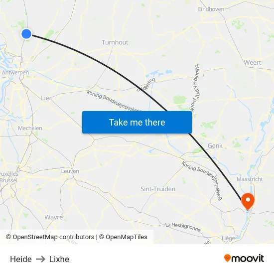 Heide to Lixhe map