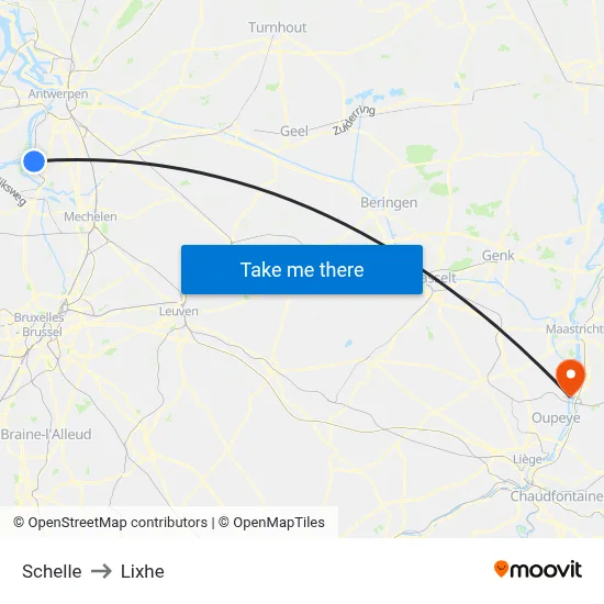 Schelle to Lixhe map