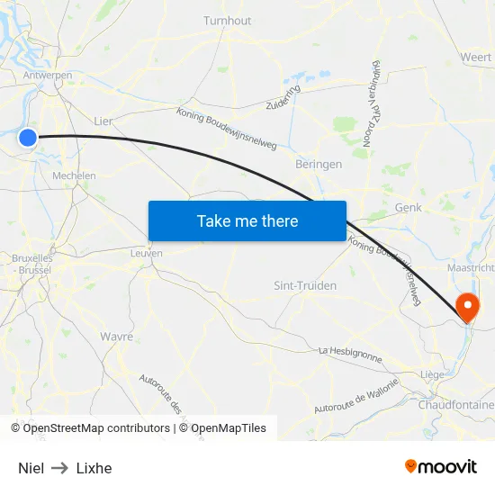 Niel to Lixhe map
