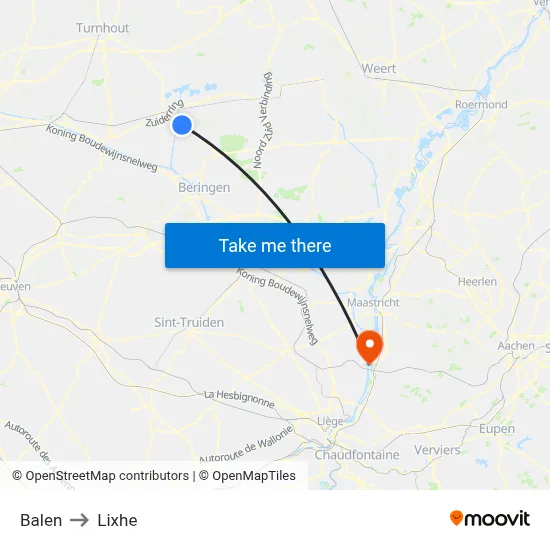 Balen to Lixhe map