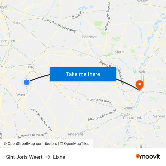 Sint-Joris-Weert to Lixhe map
