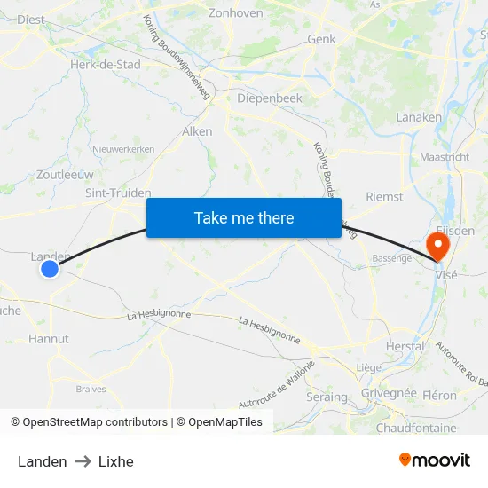 Landen to Lixhe map