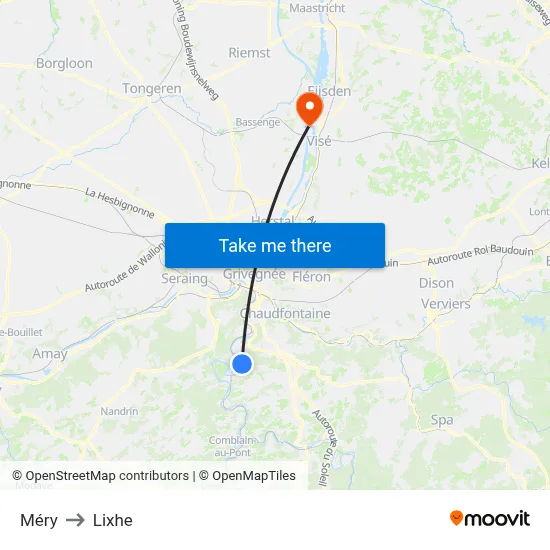 Méry to Lixhe map