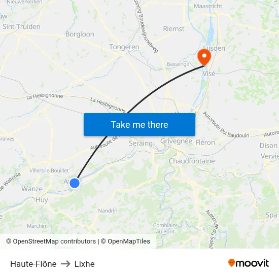 Haute-Flône to Lixhe map