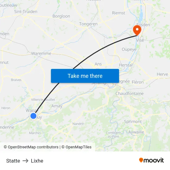 Statte to Lixhe map