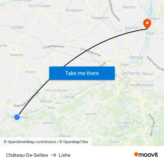 Château-De-Seilles to Lixhe map