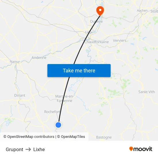 Grupont to Lixhe map