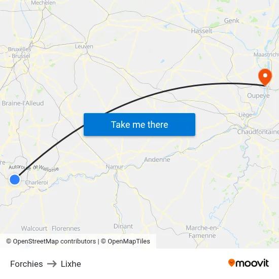 Forchies to Lixhe map
