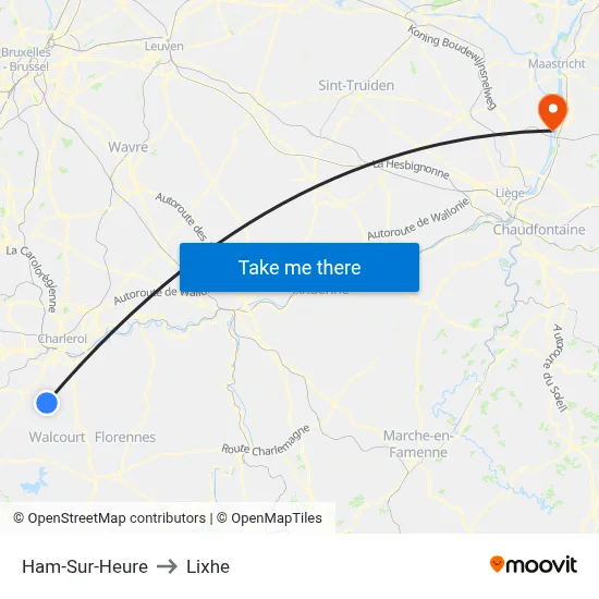 Ham-Sur-Heure to Lixhe map