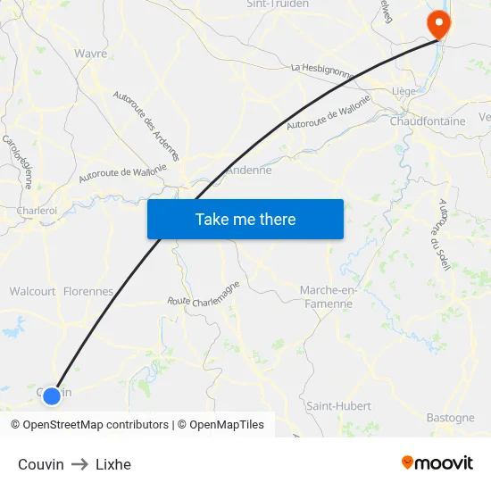 Couvin to Lixhe map