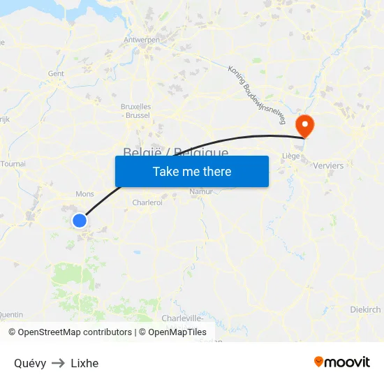 Quévy to Lixhe map